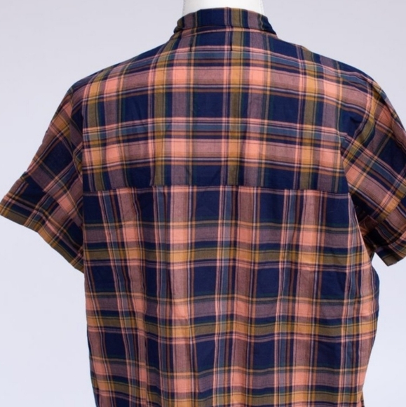 Madewell Blue and Orange Plaid Casual Shirt Small - Picture 8 of 11